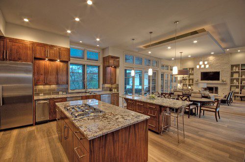 open concept floor plan lighting