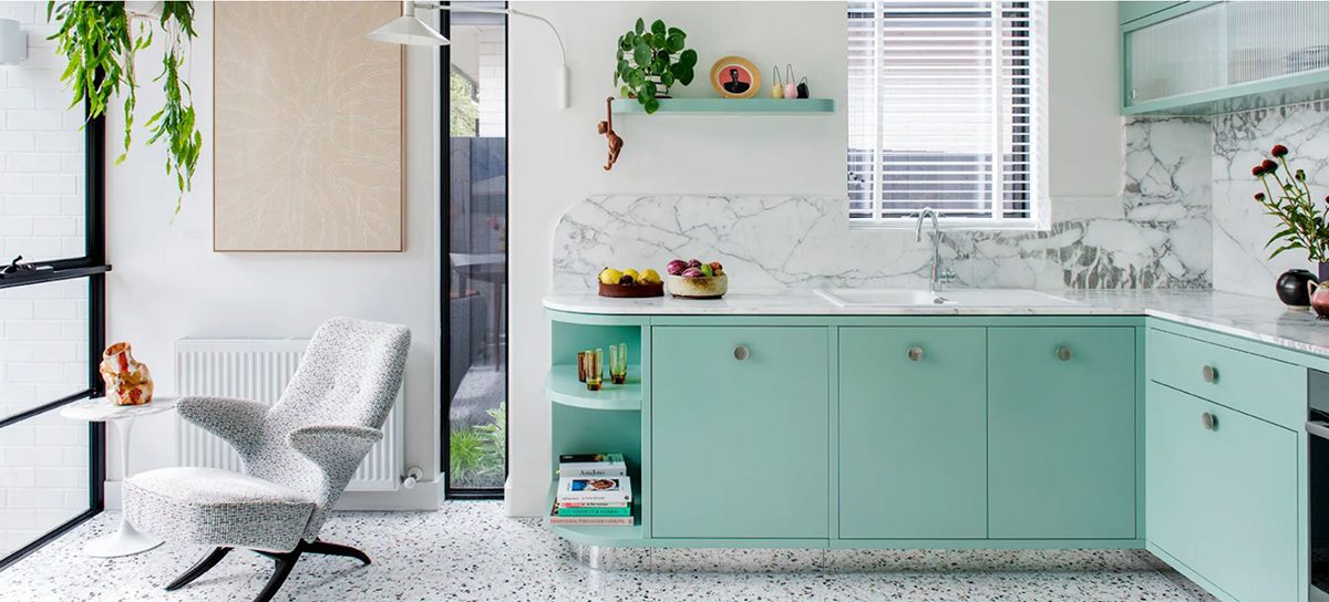 add color to any kitchen renovation with subtle accents like antique drawer pulls or rose gold faucets